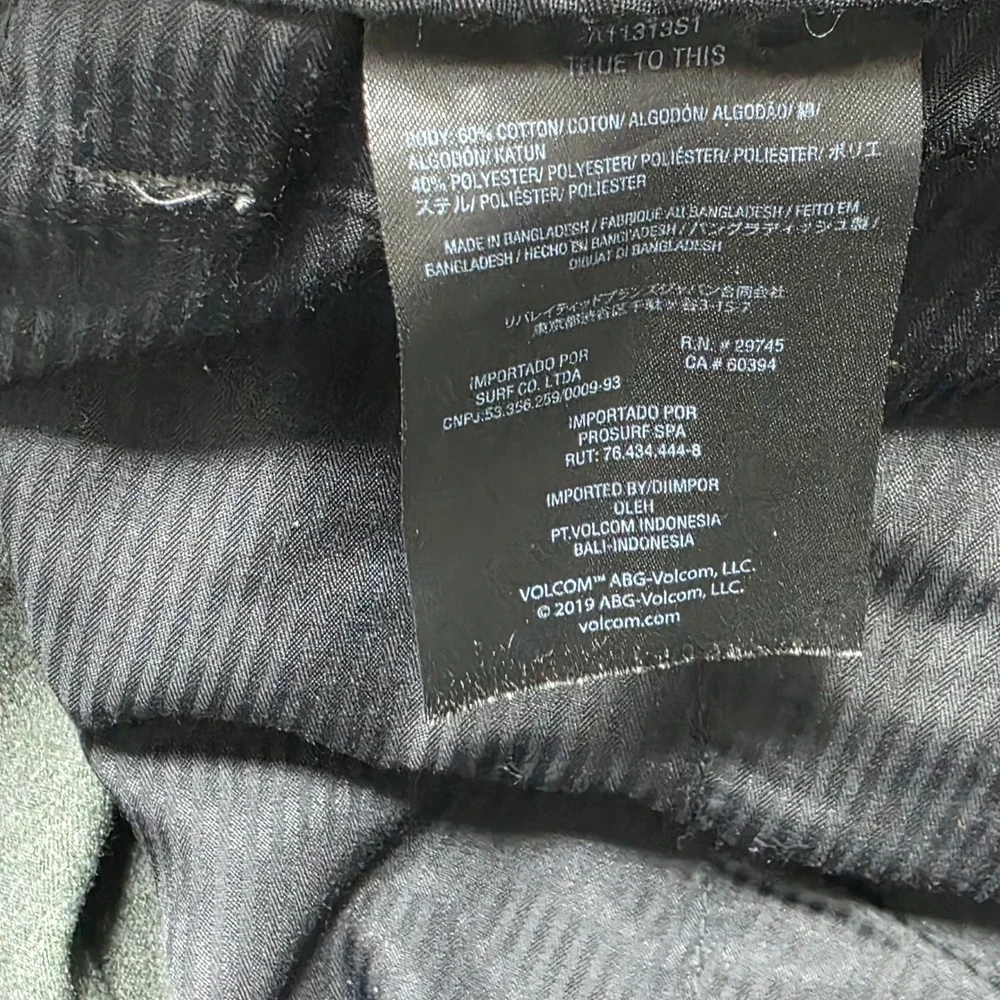 Volcom Vmonty‎ Modern Stretch Chino Pants Men's 36 Heather Olive Green A11313S1